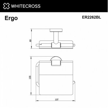 Держатель для бумаги Whitecross Ergo ER2262BL черный матовый