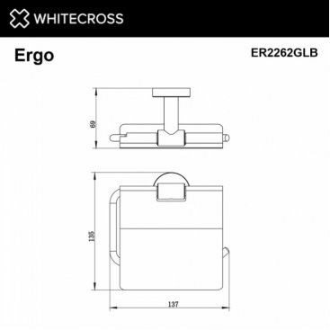 Держатель для бумаги Whitecross Ergo ER2262GLB брашированное золото