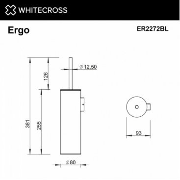 Ершик Whitecross Ergo ER2272BL черный матовый