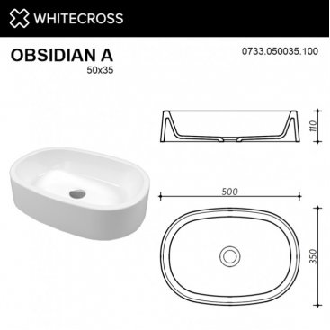 Раковина Whitecross Obsidian A 0733.050035.200