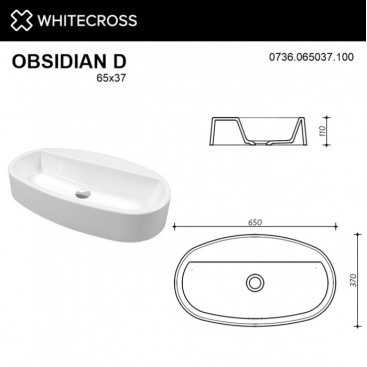 Раковина Whitecross Obsidian D 0736.065037.200