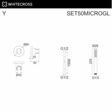 Душевой гарнитур Whitecross SET50MICROGL золото