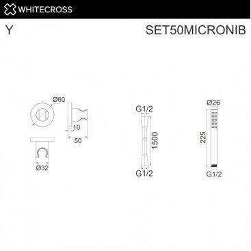 Душевой гарнитур Whitecross SET50MICRONIB брашированный никель