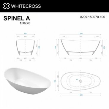 Ванна Whitecross Spinel A 0209.150070.100 150x70