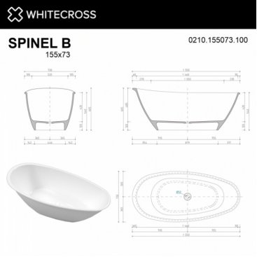 Ванна Whitecross Spinel B 0210.155073.10100 155x73