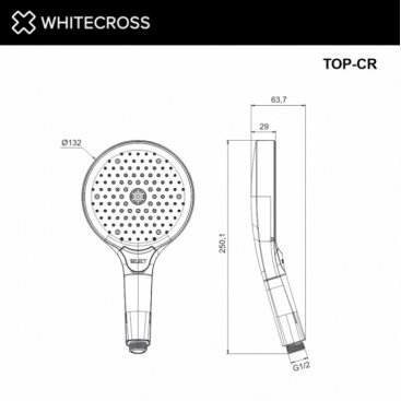 Душевая лейка Whitecross TOP-CR хром