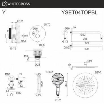 Душевая система Whitecross Y YSET04TOPBL