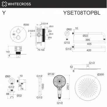 Душевая система Whitecross Y YSET08TOPNIB