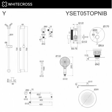 Душевая система Whitecross Y YSET05TOPNIB брашированный никель