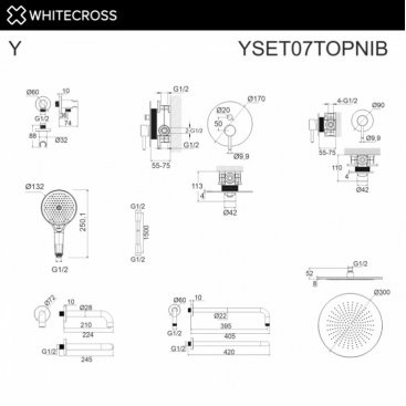 Душевая система Whitecross Y YSET07TOPNIB брашированный никель