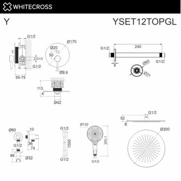 Душевая система Whitecross Y YSET12TOPGL золото